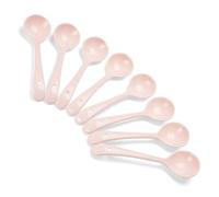 Ceramic Spoons Set of 8, Ceramic Chinese Soup Spoon, Asian Soup Spoons, Pink Japanese Spoon Large for Ramen Pho Wonton Dumpling Miso, Deep Oval Hook Design (8, Pink)
