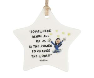 Ceramic Star Ornaments, White Five-Pointed Star Souvenirs Ceramic Plaque Craft Best Friend Friendship Hanging Ornaments for Women Friends, Unique Bestie and Sister Gifts