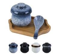 Ceramic Stew Cup with Lid, Japanese Style Egg Steaming Bowl, Porcelain Soup Jar for Home Steaming & Simmering(Blue)