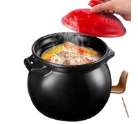 Ceramic stew Pot Clay Casserole Pot Terracotta Soup Pot Small Casserole Dishes with Lids Clay Pot, Sturdy Sauces Soup Pot Ceramic Stone Casseroles(4.6L)
