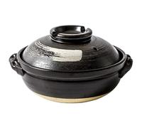 Ceramic Stew Pot Heat Resistant Clay Casserole Stew Soup Earthenware Hot Pots with Lid for Cooking Delectable Soups[Energy Class A] (Size : 1700ml)