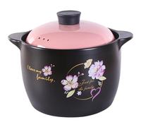 ceramic stew pot, Small Copper Saucepans Clay with Lid, Large Earthen Cookware with, Soup Stew Pots(8.5L/7.7Quarts)