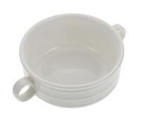 Ceramic Stewing Bowl with Lid Double Handles for Soup Halloween Season | Plain White Glazed Porcelain, Smooth Finish, Compact Serving and Cooking Design, Suitable for Porridge, Kitchens, Dormitories