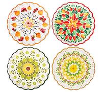 Ceramic Stone Trivets for Hot Pots and Pans, Versatile Trivet with Cork Base, Heat Resistant Mats for Countertop, Trivets for Hot Dishes, Set of 4