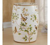 Ceramic Stool, Glazed Porcelain Pier, Ceramic Drum Stool Pier, Sitting Pier, Garden Circular Stool, Ceramic Chair, Dressing Chair, Bathroom Stool(46x28cm)(Color:A)