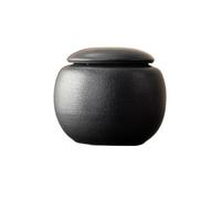 Ceramic Storage Canister,Chinese Tea Jar with Lid, Food Storage Tin Box, for Coffee Bean Sugar Spice(Black2)