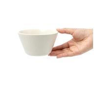 Ceramic striped hat bowl Japanese fresh and exquisite personalized tableware-white 5 inches