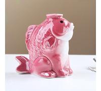 Ceramic Succulent Planter, Fish-shaped Unique Decorative Flower Vase, for Home Decor(Pink)