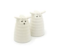 Ceramic Summer Bee Hive Shaped Salt And Pepper Pots | Bumble Bee Salt & Pepper Shakers | White Beehive Salt And Pepper Seasoning Set Bee Kitchen Decor