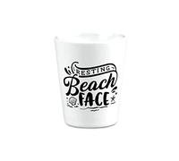 Ceramic Summer Waves Shot Glasses Resting Face Beach Shore Waves Tides Seasons Bar Supplies Accessories Design Only 2 Oz