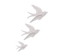 Ceramic Swallows, Set of 3 (White)