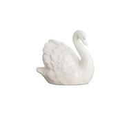 Ceramic Swan Figurine,Elegant Swan Ornaments,Lovely Swan Flowerpot with Drain Hole,Unique Swan Statue,Swan Couple Figurine for Home(White)