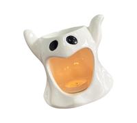 Ceramic Table Decor for Halloween, Oil Warmer with Tealight Holder Base and Top Bowl, Mantel Shelf Indoor Styling Halloween Ceramic Oil Warmer Tealight Holder Top Bowl Tabletop Mantel Shelf Decor Home