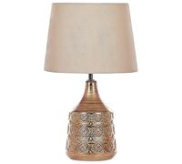 Beliani Table Lamp Wari Ceramic Golden Brown, Brown