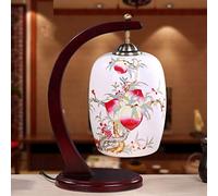 Ceramic Table Lamp - Modern New Chinese Design, Retro LED Desk Lamp for Bedroom and Living Room (Bulb Not Included), 12 Inches