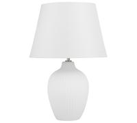 Beliani Table Lamp White Ceramic Minimalist Retro with Empire Shade Bedside