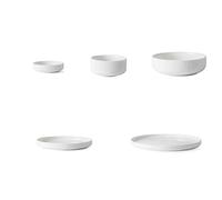Ceramic Tableware Nordic Ceramic Tableware Matte Glazed Style Dishes Sets Salad Soup Bowl Flat Plate Dinnerware Dinner Set,Black 4 Person Set