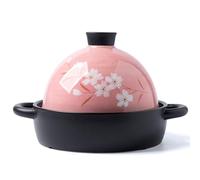 Ceramic Tagine Pot, Casserole Slow Cooker for Healthy Cooking, 1.9L, Japanese-Style Design