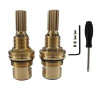 Ceramic Tap Adapter Drips Resistant Faucet Adapter Replacement Hot and Cold Water Spool Brass Ceramic Stem Disc Cartridges for Bathroom Hot Cold Water Kitchen Tap