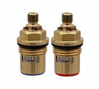 Ceramic Tap Cartridge Valves Replacement Brass Ceramic Stem Disc Cartridge Faucet Valve Quarter Turn 1/2 for Bathroom Kitchen Tap (Red and Blue)