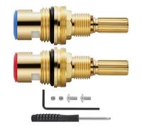 Ceramic Tap Valves Dripping Resistant Faucet Valves Replacement Hot and Cold Water Spools Brass Ceramic Stem Disc Cartridges for Bathroom Hot Cold Water Kitchen Tap