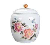 Ceramic Tea Caddy Ceramic Tea Caddy With Large Capacity, Landscape Blue And White Porcelain Tea Box, Pu'er Black Tea Universal Sealed Multifunctional Storage Jar Tea Canister(C)