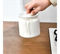 Ceramic Tea Canisters,Coffee Storage Jars,White Ceramic Sugar Bowl with Lid, Ceramic Tea Coffee Sugar Canister for Coffee Bar,Flour Sugar Canisters Sets for The Kitchen, Coffee Jars with Lids Airtight