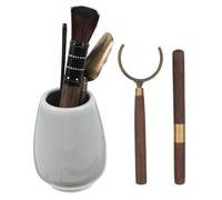 Ceramic Tea Ceremony Set with Pitcher and Lid, Easy to Store and Sturdy White Tea Making Utensils, Includes Different Making Tools, Gift for Friends, Relatives and Colleagues