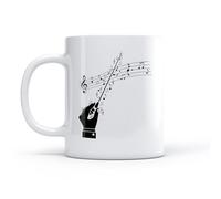 Ceramic Tea Cup Conductor Maestro Musical Notes Orchestra （11oz/320ml） for Coffee, Soup, Tea, Milk, Latte, hot Cocoa, Ladies, Men