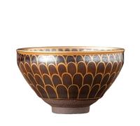 Ceramic Tea Cup Hand-Painted Tea Set with Gilded Rim Handcrafted Master's Cup Ceramic Lotus Cups for Tea