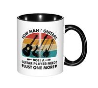 Ceramic Tea Cup How Many Guitars Does A Guitar Player Need Just One More Fade-Resistant Home Print Mug Large Handle Family Coffee Mug 11Oz