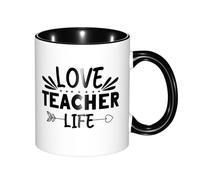 Ceramic Tea Cup Love Teacher Life Exquisite Birthday Print Mug Fade-Resistant Cafe Coffee Mug 11Oz