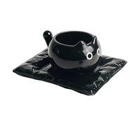 Ceramic Tea Cup - Meow Cat, Water Cup | Elegant Large Boa Drinking Pot with Saucer for Animal Lovers, Ideal Novelty Cup with Large Opening for Milk, Matcha