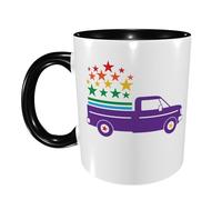 Ceramic Tea Cup Pride Truck Star Exquisite Home Coffee Mug Fade-Resistant Office Print Mug 11Oz