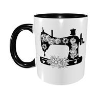 Ceramic Tea Cup Sewing Clipart Glossy Finish Home Coffee Mug Novelty Birthday Print Mug 11Oz