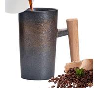 Ceramic Tea Cup Vintage Wabi Sabi Ceramic Artistic Wooden Handle Drinkware