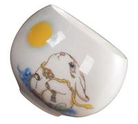 Ceramic Tea Cup White round Chinese Style Teaware for Herbal Oolong Tea | Simple Elegant Design, Comfortable Sipping, Suitable for Daily Tasting, Tea Ceremonies, Tea Houses and Office Workers