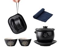 Ceramic Tea Cups, Chinese Tea Set - Glassware & Beverage Items Stackable Ceramic Serving Set Anti-scald Cups for Home Office Party Travel