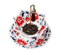 Ceramic Tea Infuser - Umbrella Strainer for Single Cup Brewing | 11.6x11.6cm Rotating Metal Mesh, Fine Holes Prevent Sediment, Meditation Sitting Need for Calm Sips, Apartment Camping Portable