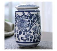 Ceramic Tea Jar Storage Jars Tea Tins Cans Canister Retro Palace Blue and White Porcelain Tea Canister Storage Tea Jar Paste Square Jar Tea Cake Jar Chine (Color : 3)