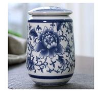 Ceramic Tea Jar Storage Jars Tea Tins Cans Canister Retro Palace Blue and White Porcelain Tea Canister Storage Tea Jar Paste Square Jar Tea Cake Jar Chine (Color : 3)
