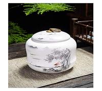 Ceramic Tea Jar Storage Jars Tea Tins Cans Canister Tea Box Large White Porcelain Storage Tea Caddy Tea Set Kitchen Household Goods (Color : C)