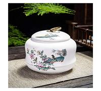 Ceramic Tea Jar Storage Jars Tea Tins Cans Canister Tea Box Large White Porcelain Storage Tea Caddy Tea Set Kitchen Household Goods (Color : C)