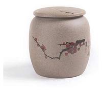 Ceramic Tea Jar Storage Jars Tea Tins Cans CanisterStoneware Tea Caddy Ceramic Pu'er Tea Caddy Sealed Pot Retro Chinese Storage Pot Tea Caddy Traditional Tea Caddy Sealed Lid Ceramic Pot Storage Pot