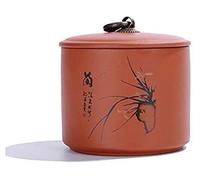 Ceramic Tea Jar Storage Jars Tins Cans Canister Fine Purple Clay Caddy Retro Chinese Pot Traditional Sealed Lid Home Kitchen Catering Decoration Mini Herbal Container Candy (Color : Chrysanthemum)