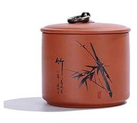 Ceramic Tea Jar Storage Jars Tins Cans Canister Fine Purple Clay Caddy Retro Chinese Pot Traditional Sealed Lid Home Kitchen Catering Decoration Mini Herbal Container Candy (Color : Chrysanthemum)