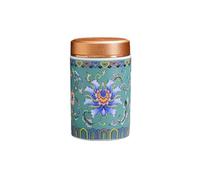 Ceramic Tea Jar Vintage Chinese Style Storage Jars,Sealed Porcelain Storage Jar for Home Kitchen(Small Green)