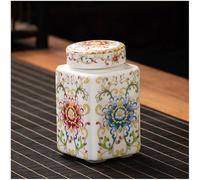 Ceramic Tea Jar With Lid, Porcelain Blue and White Vintage Chinese Style Storage Jars Tea Tins Cans Canister T-ea Caddy Coffee Bean Storage Jar 200ml for Kitchen Coffee Spices Sugar (Style B)