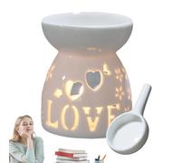 Ceramic Tea Light Burner - 9x7x7cm Decorative Oil Burner With Candle Holder, Aromatherapy Wax Melt Warmer For Relaxation, Scented Candle Holder For Home Spa Yoga Decor