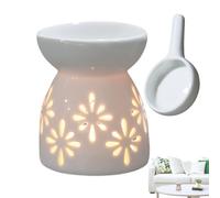Ceramic Tea Light Burner - 9x7x7cm Decorative Oil Burner With Candle Holder, Aromatherapy Wax Melt Warmer For Relaxation, Scented Candle Holder For Home Spa Yoga Decor